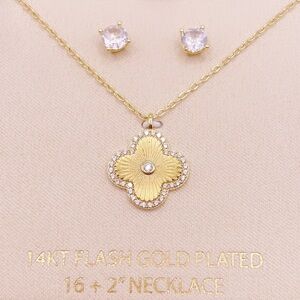 Gold Plated Necklace and Earring Set